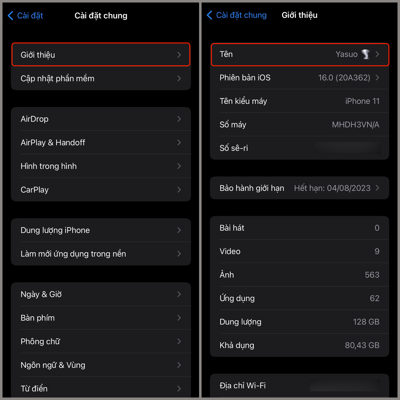 Cách đổi tên 4G trên iPhone bước 3